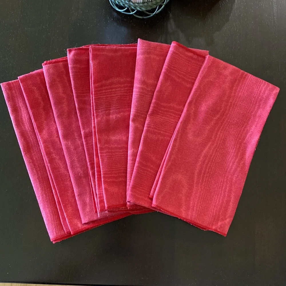 Vintage Salmon/Red Cloth Napkin Set Of 8!